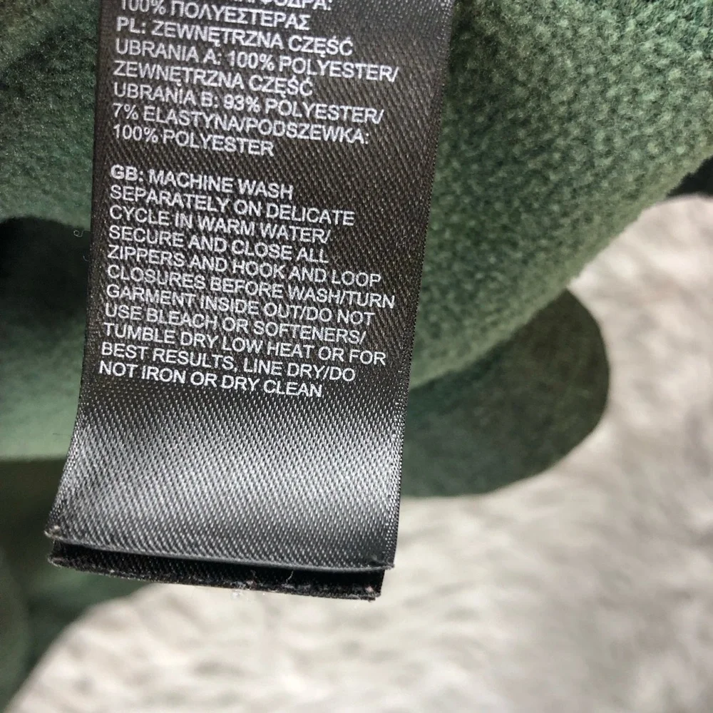 North Face Pullover Mens Large Quarter Zip Fleece Inside Logo Green Zipper